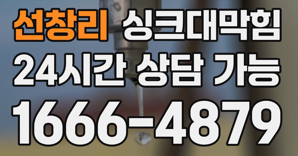 선창리 싱크대 뚫기