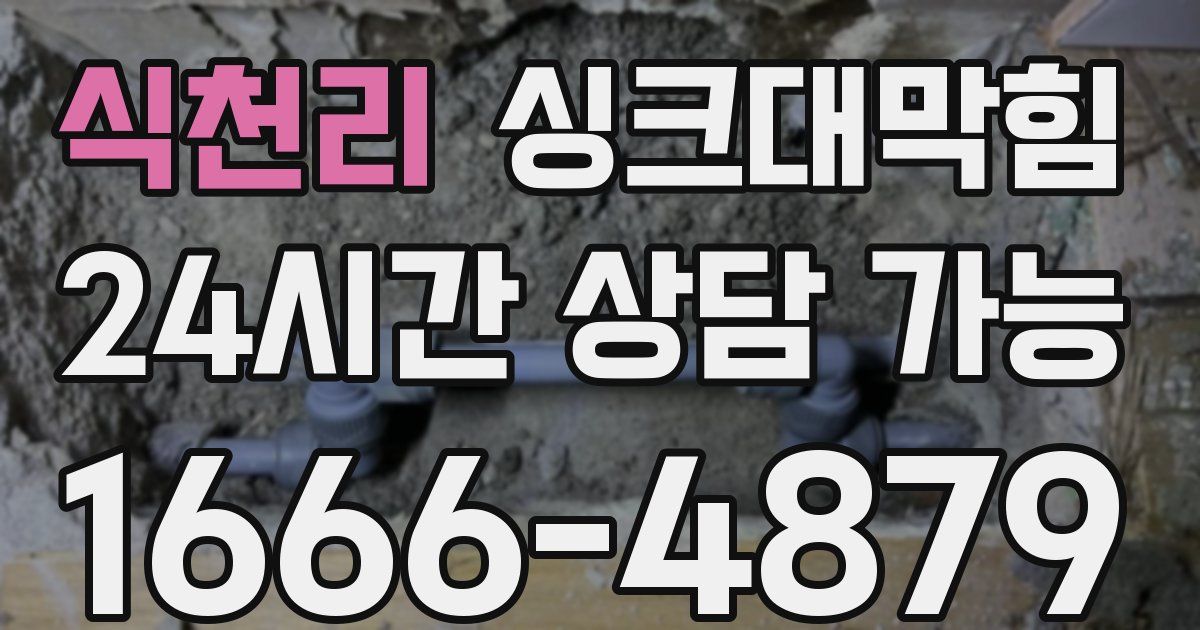 식천리 싱크대 뚫기