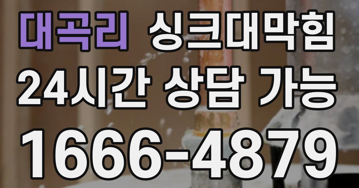 대곡리 싱크대 뚫기