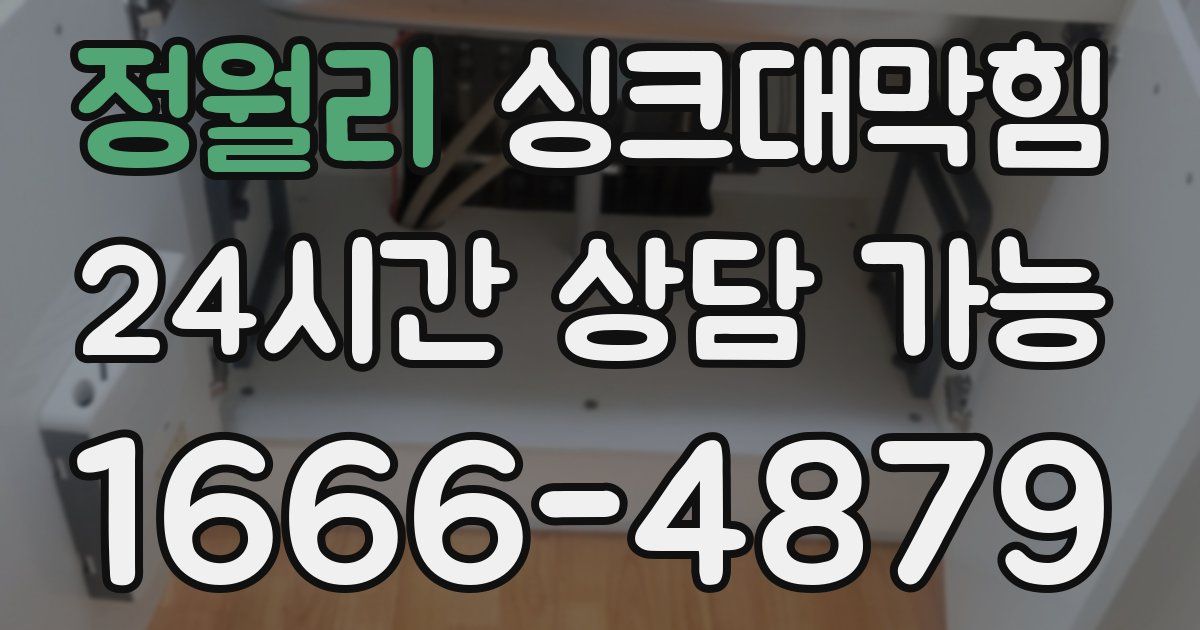 정월리 싱크대 뚫기