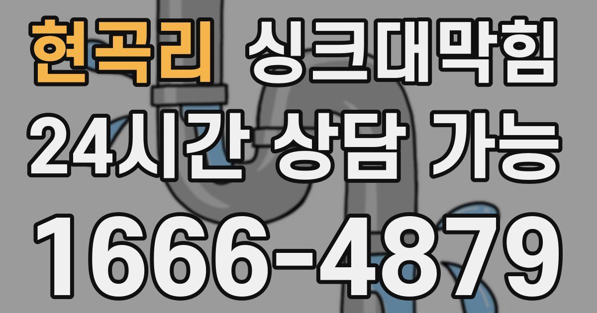 현곡리 싱크대 뚫기