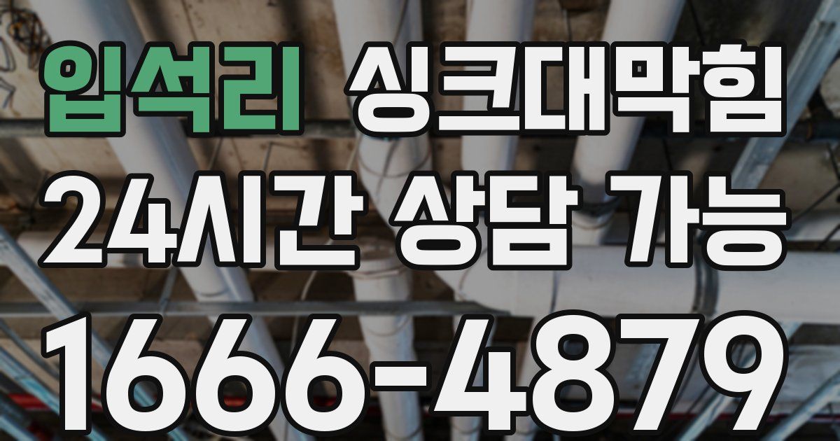 입석리 싱크대 뚫기