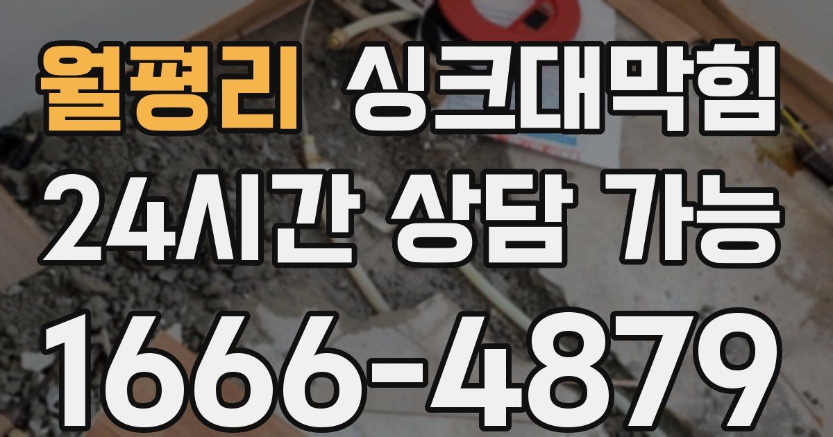 월평리 싱크대 뚫기