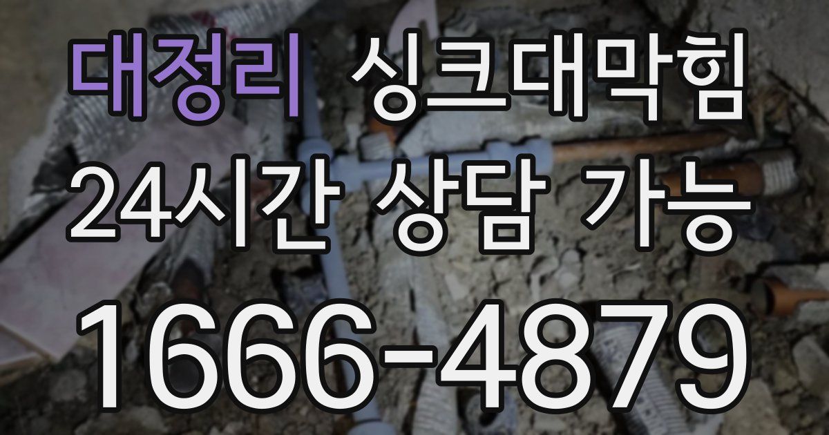 대정리 싱크대 뚫기