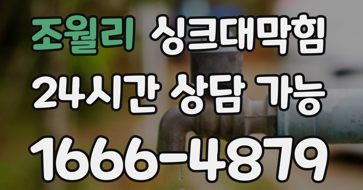 조월리 싱크대 뚫기