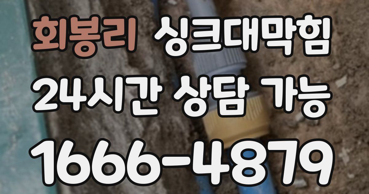 회봉리 싱크대 뚫기