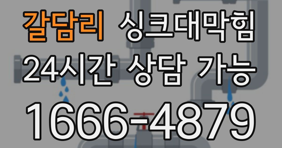갈담리 싱크대 뚫기