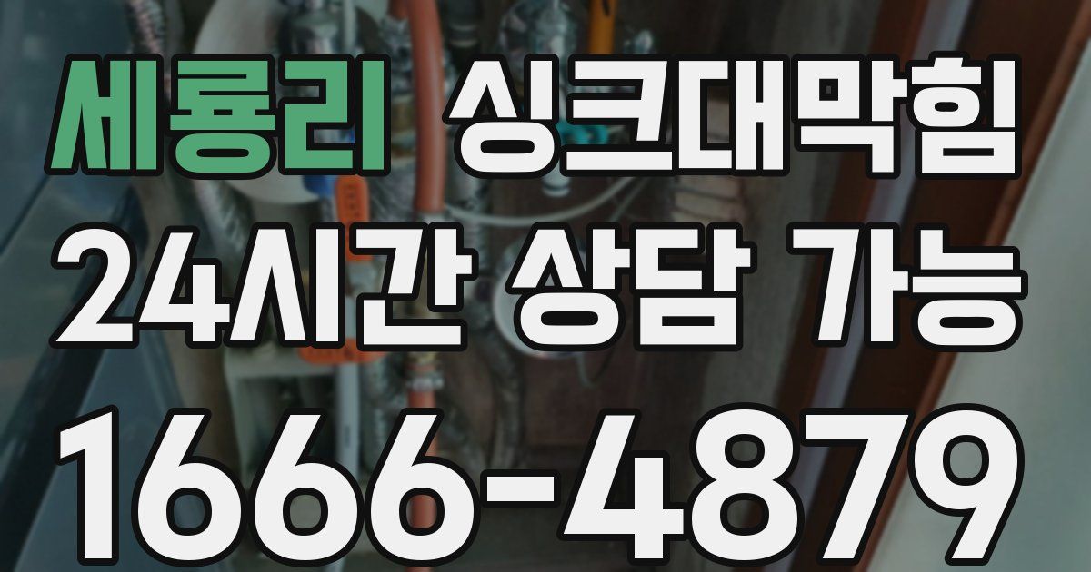 세룡리 싱크대 뚫기