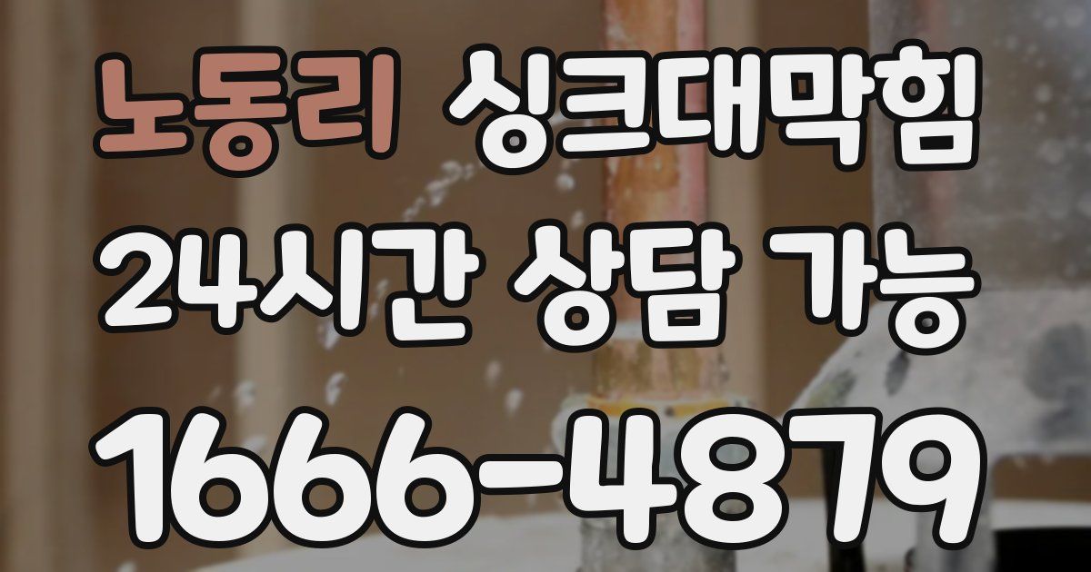 노동리 싱크대 뚫기