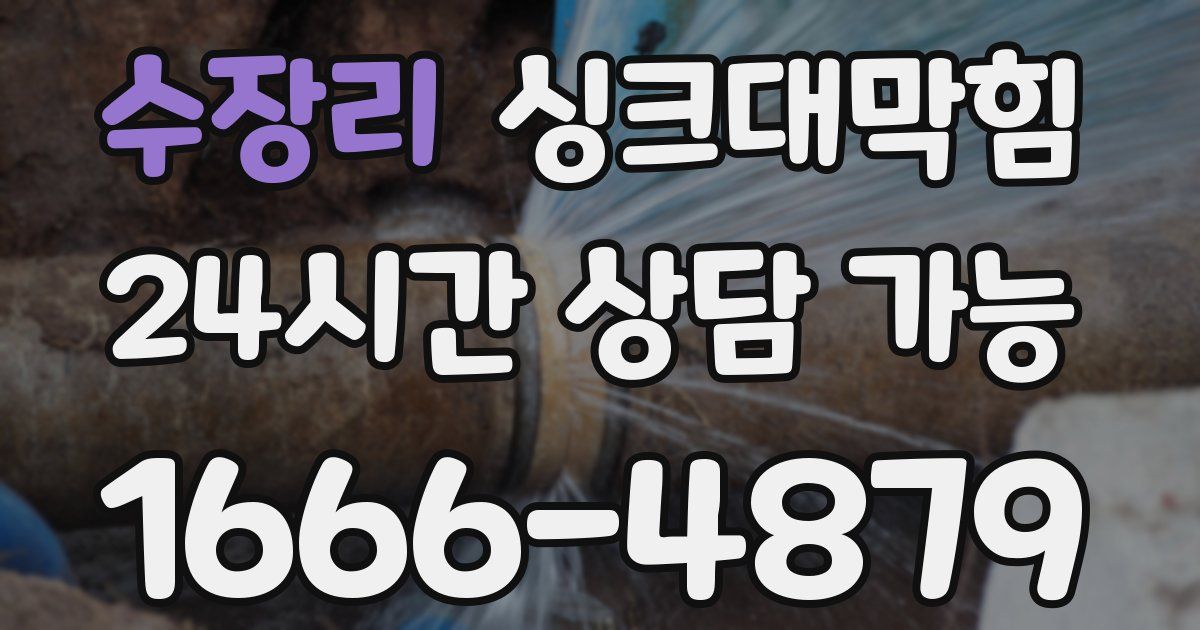 수장리 싱크대 뚫기