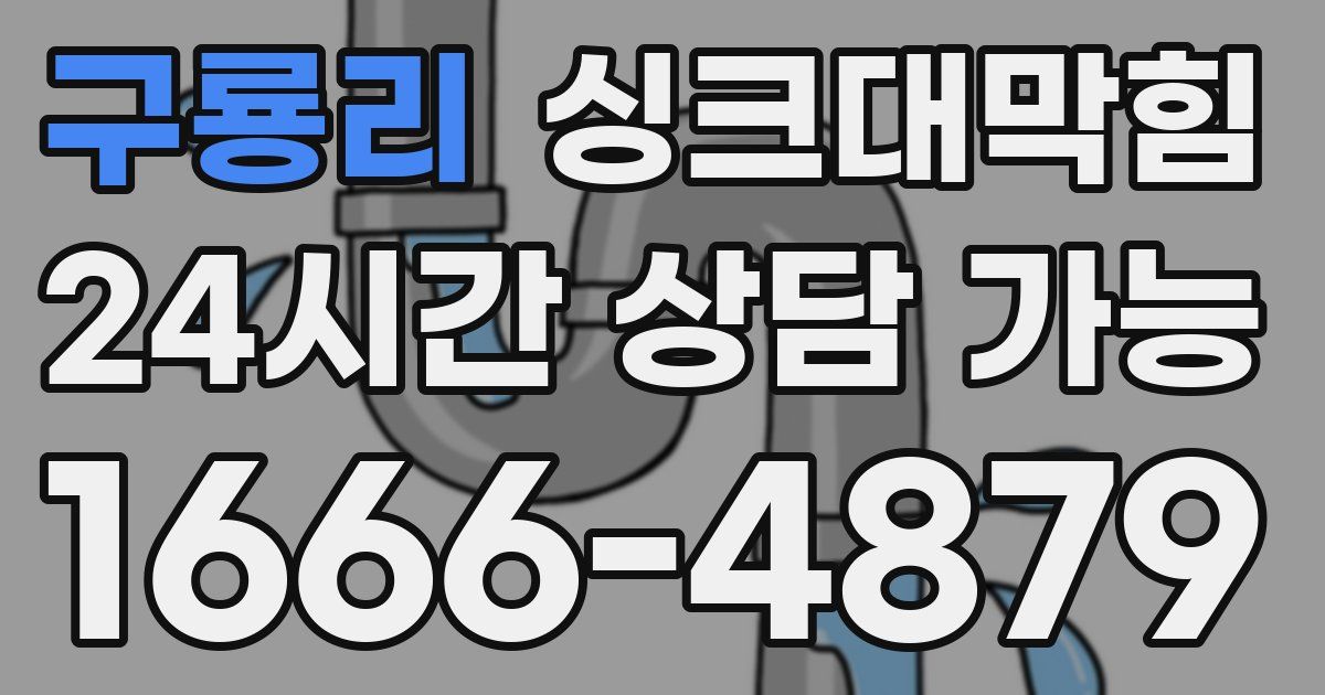 구룡리 싱크대 뚫기