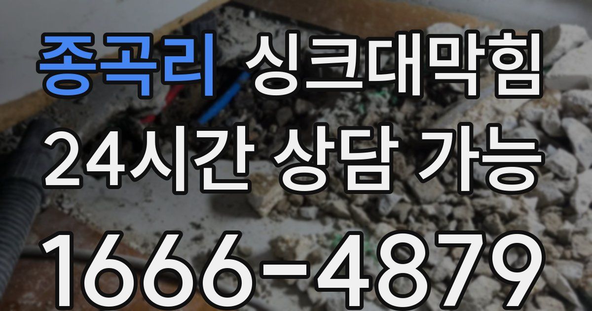 종곡리 싱크대 뚫기