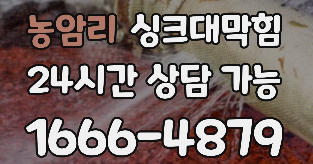 농암리 싱크대 뚫기