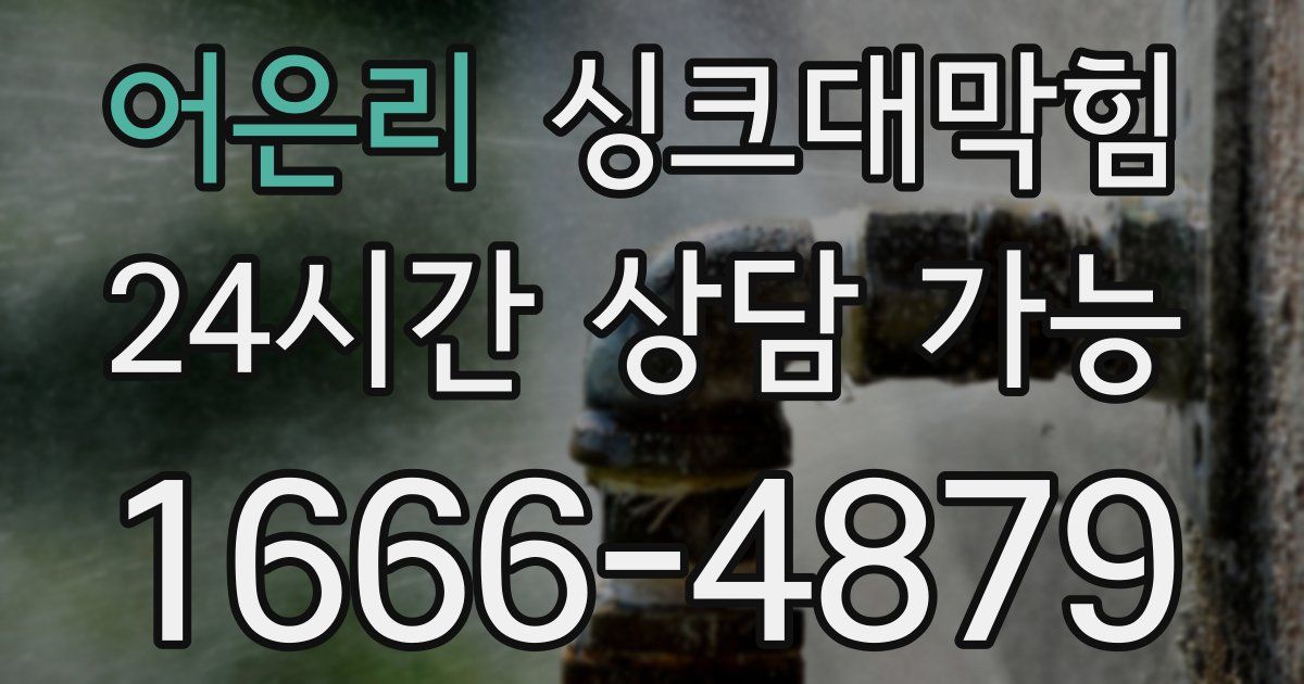 어은리 싱크대 뚫기