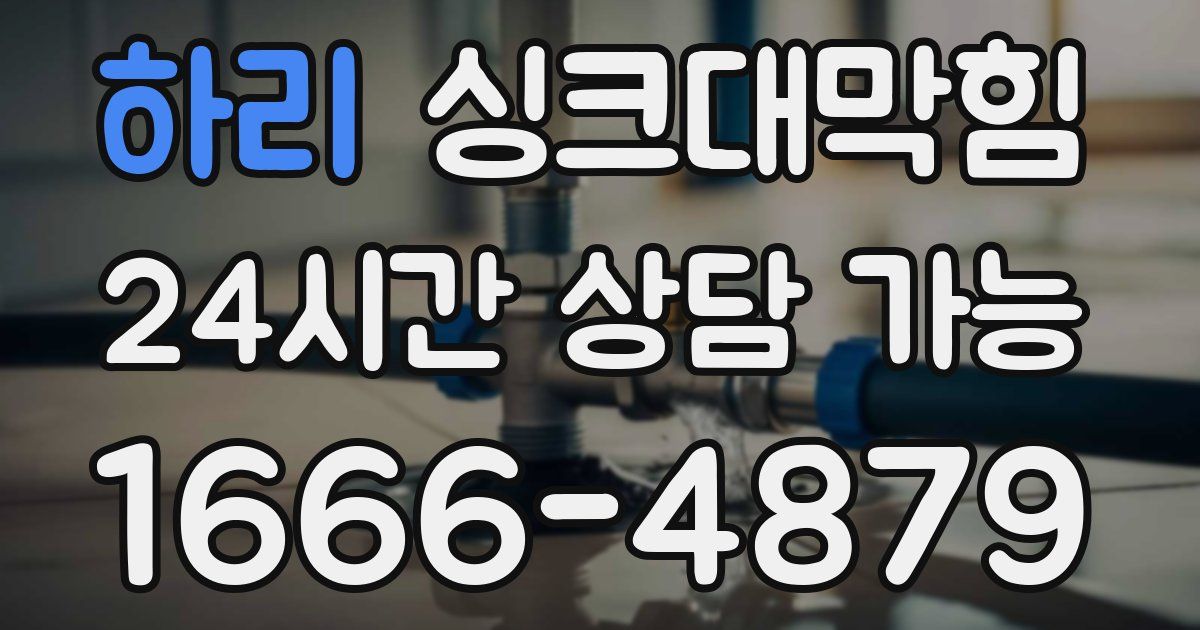 하리 싱크대 뚫기