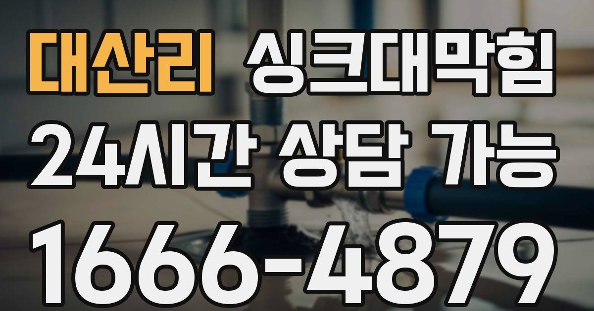 대산리 싱크대 뚫기