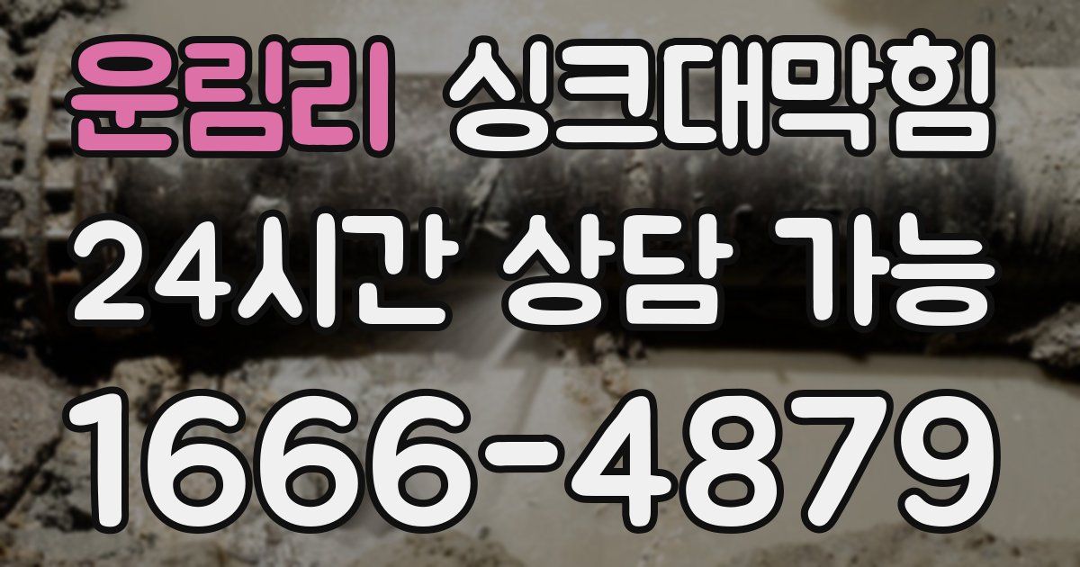운림리 싱크대 뚫기
