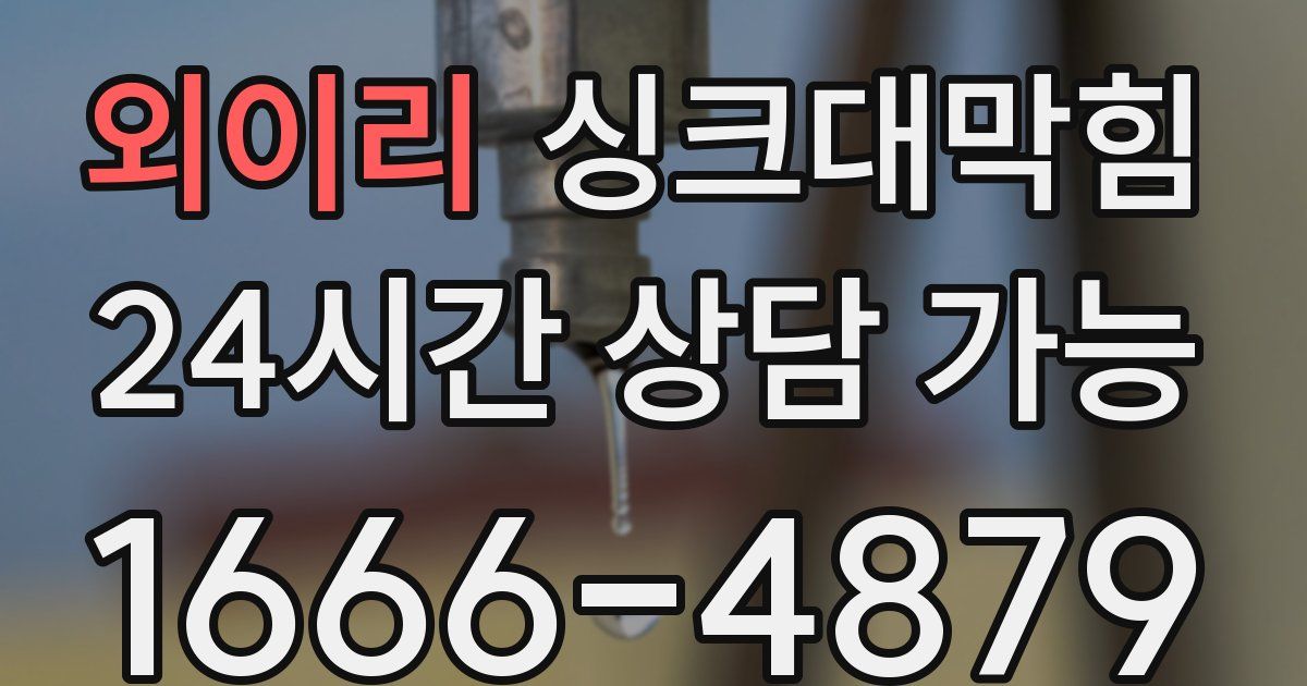 외이리 싱크대 뚫기