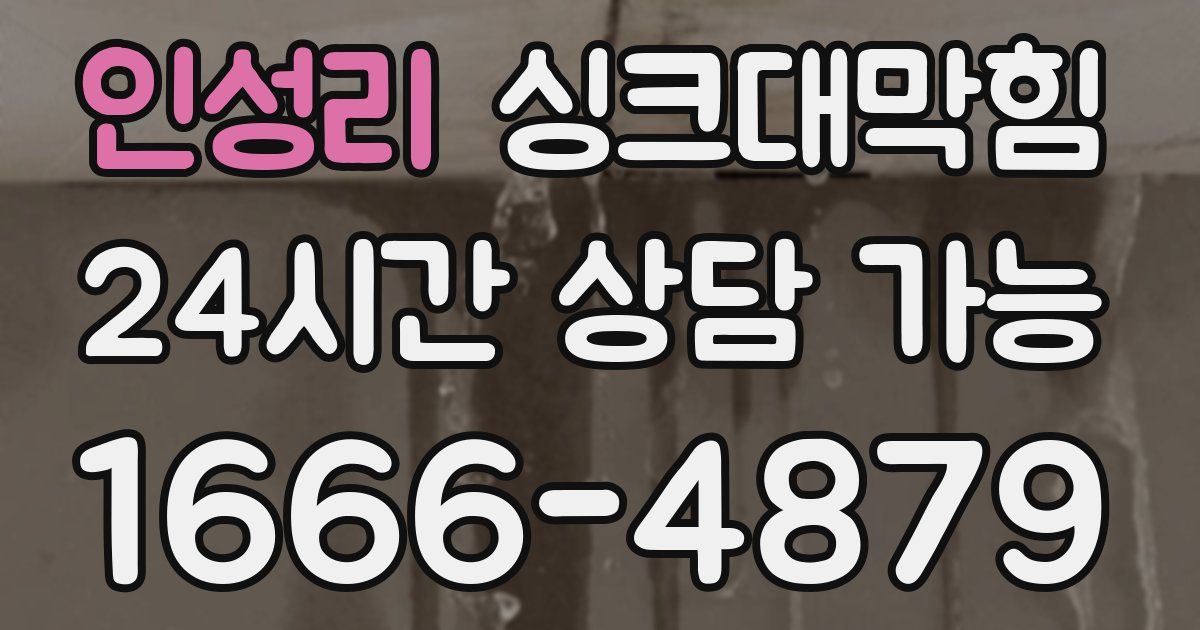 인성리 싱크대 뚫기
