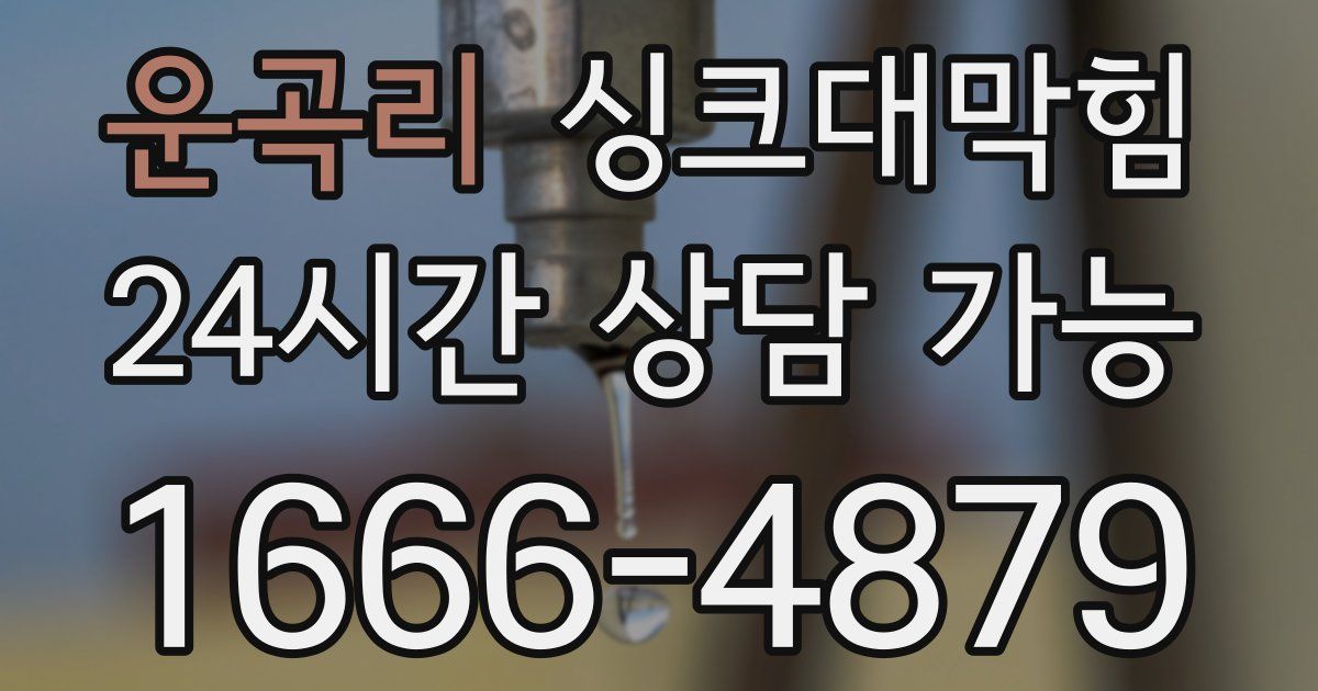 운곡리 싱크대 뚫기