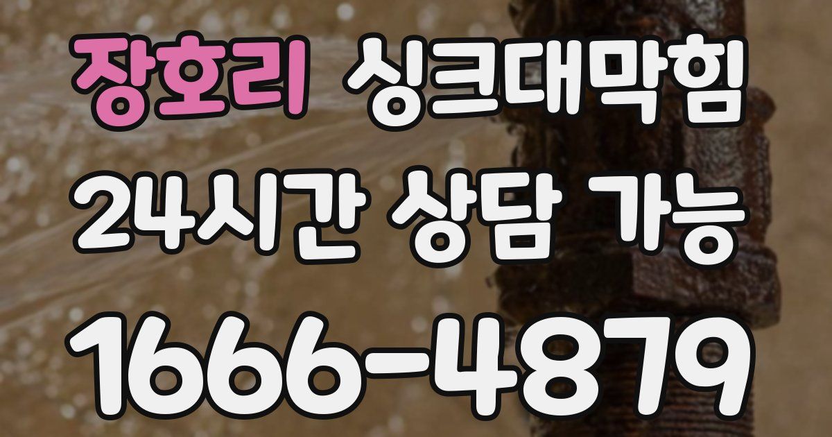 장호리 싱크대 뚫기