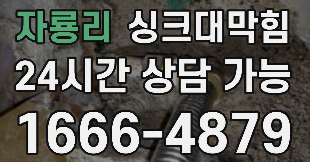 자룡리 싱크대 뚫기