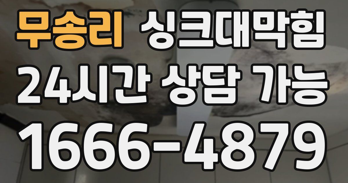 무송리 싱크대 뚫기