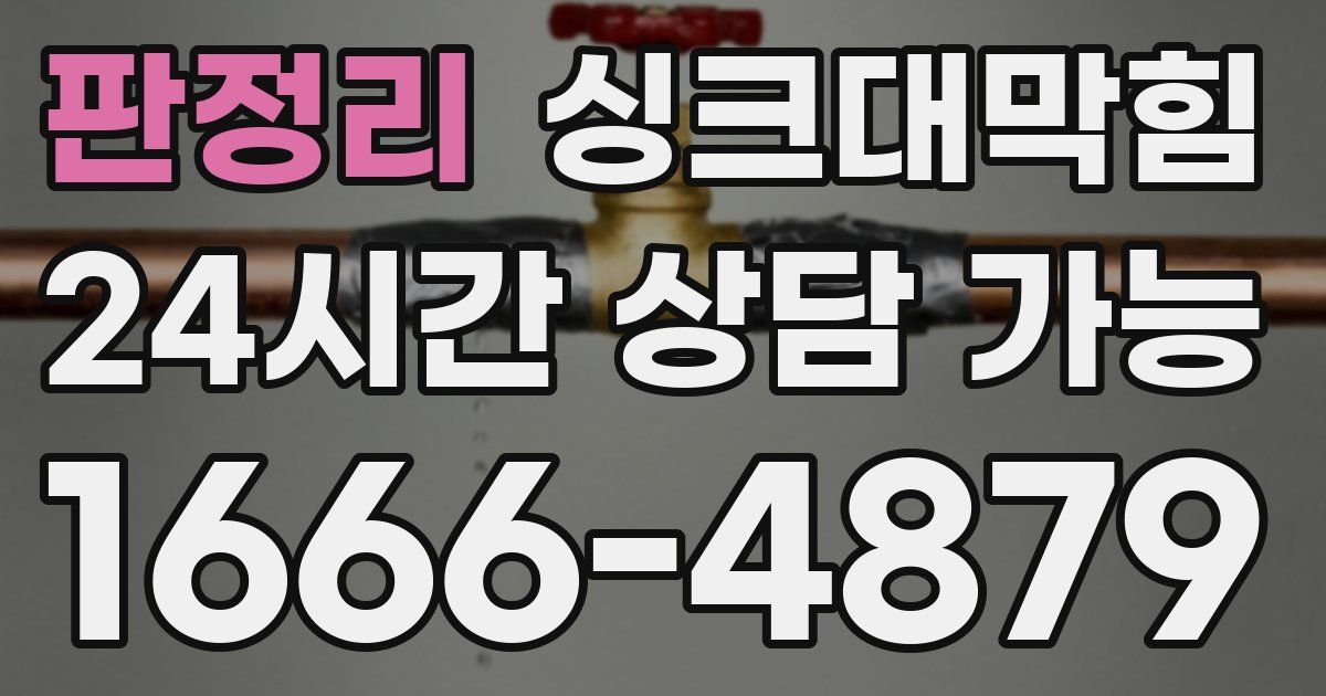 판정리 싱크대 뚫기