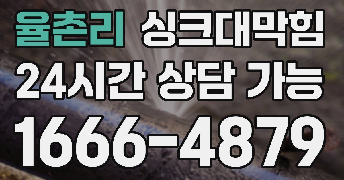 율촌리 싱크대 뚫기