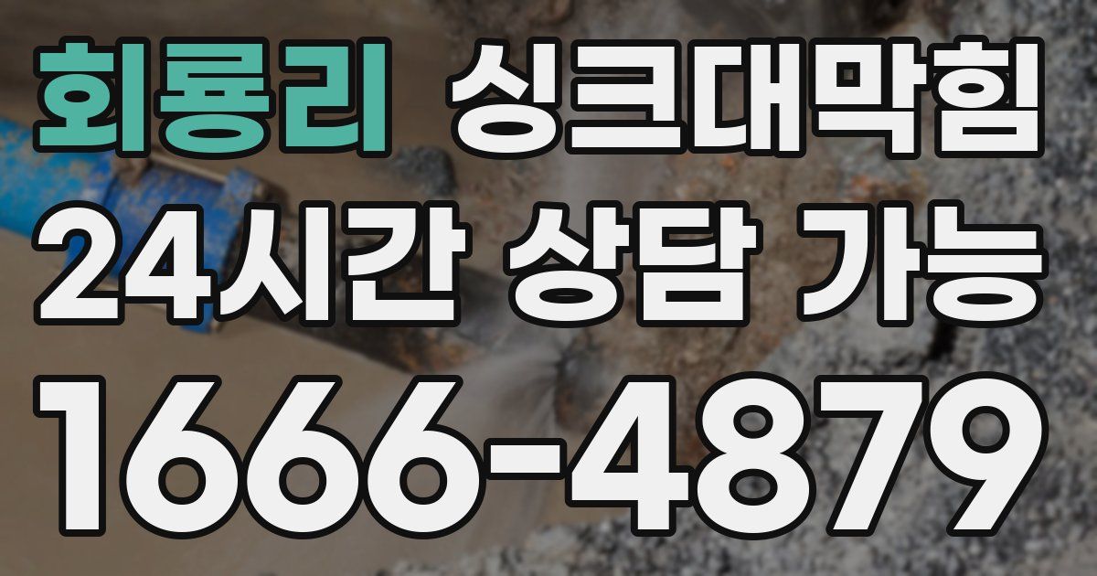 회룡리 싱크대 뚫기