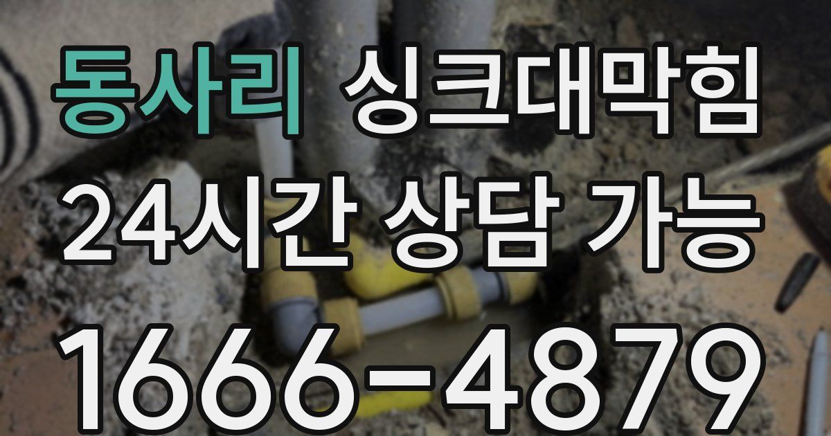 동사리 싱크대 뚫기