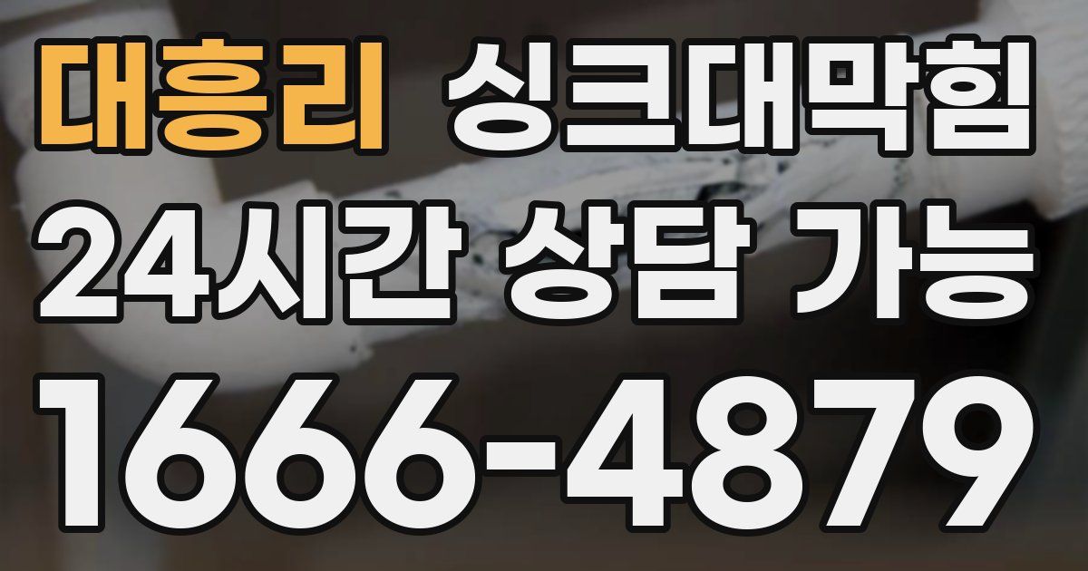 대흥리 싱크대 뚫기