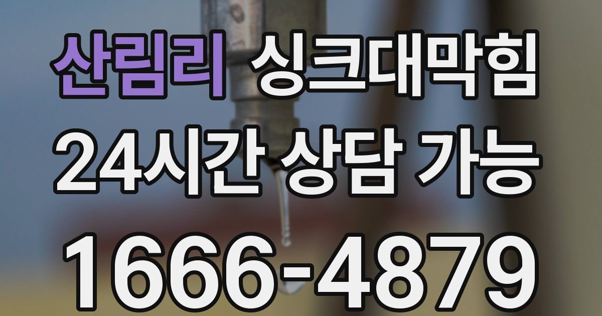 산림리 싱크대 뚫기