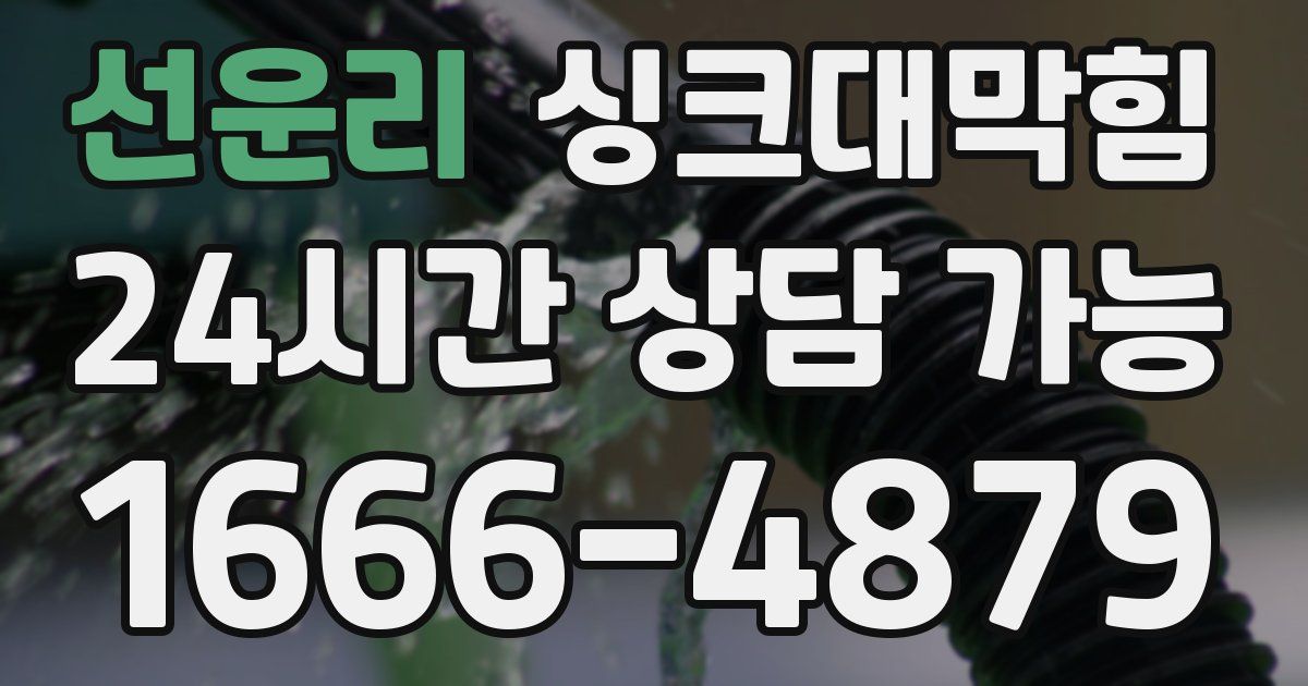 선운리 싱크대 뚫기