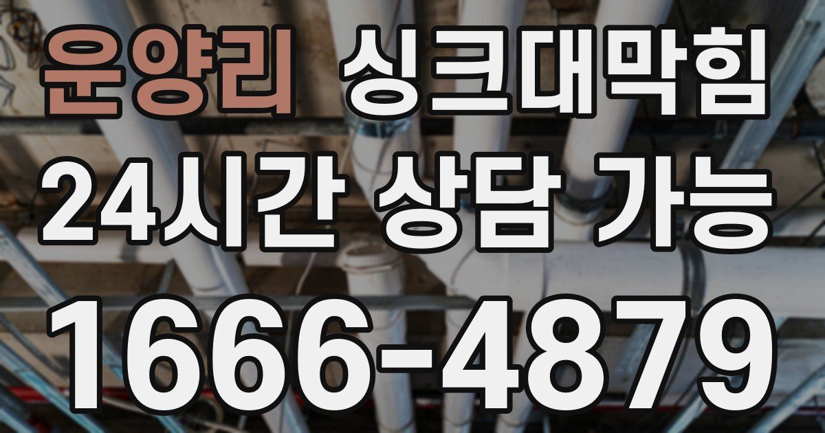 운양리 싱크대 뚫기