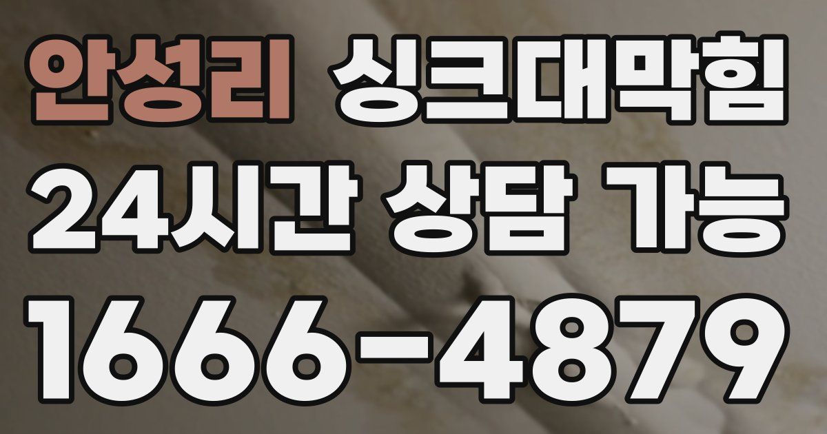 안성리 싱크대 뚫기