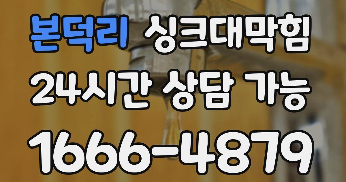 본덕리 싱크대 뚫기