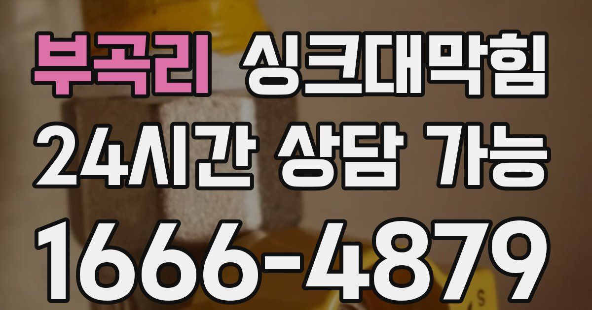 부곡리 싱크대 뚫기