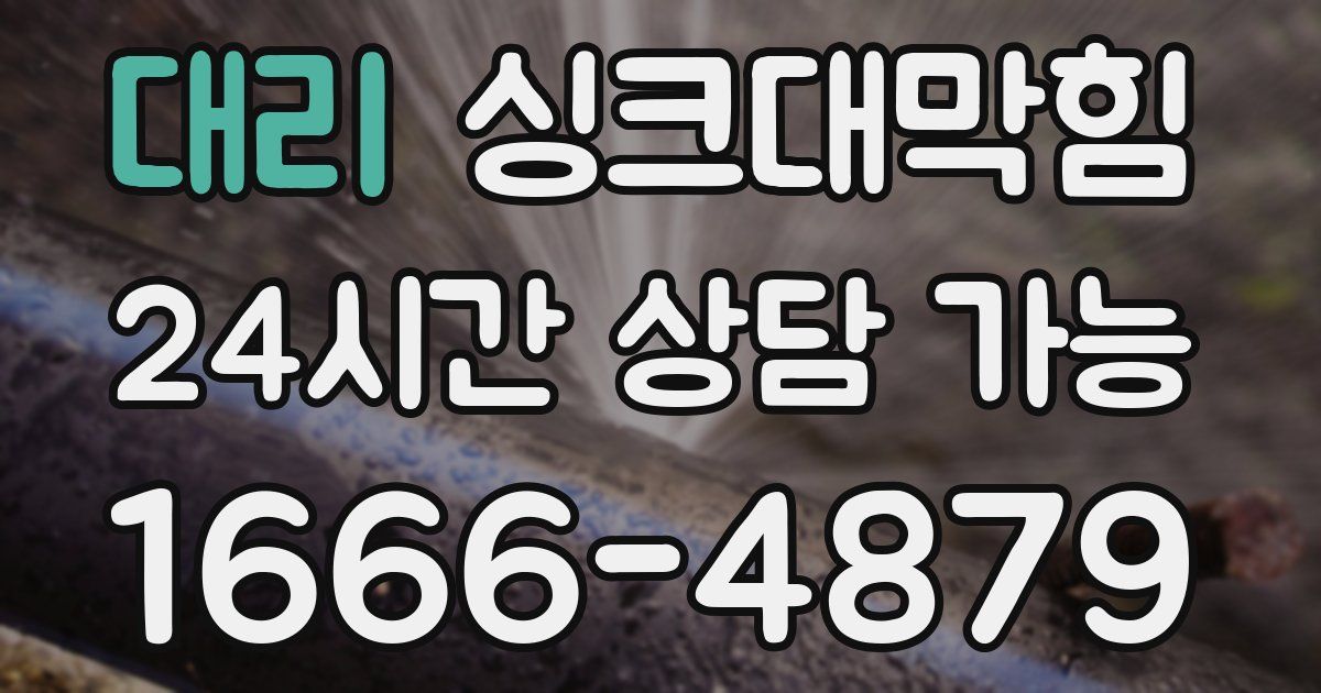 대리 싱크대 뚫기