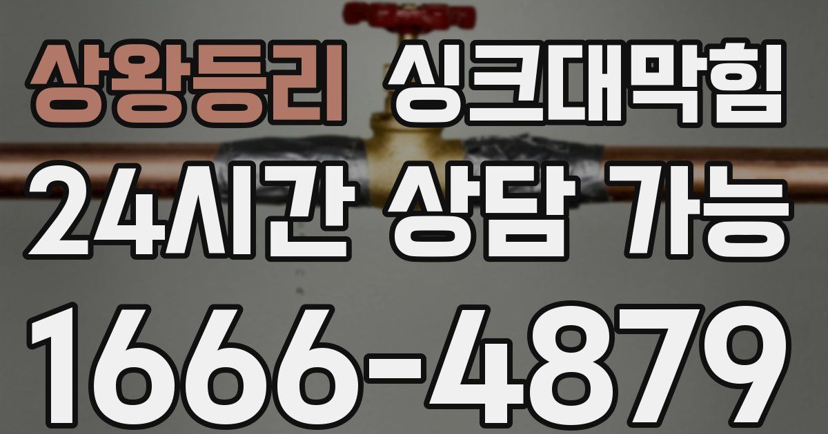 상왕등리 싱크대 뚫기