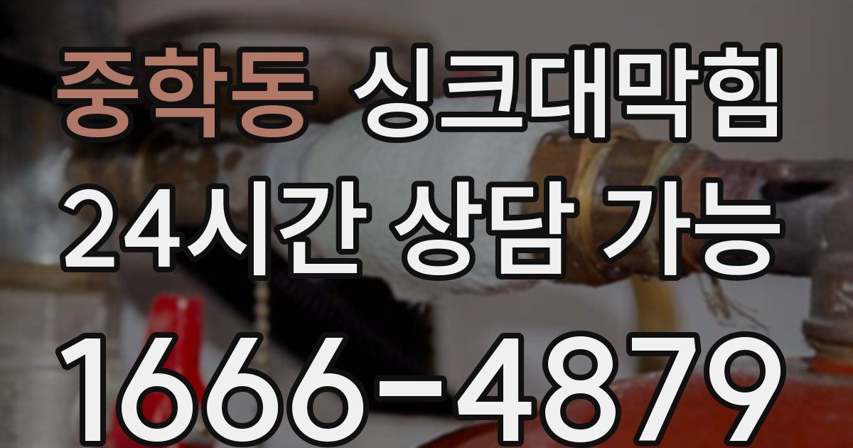 중학동 싱크대 뚫기