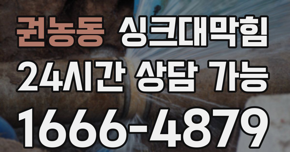 권농동 싱크대 뚫기