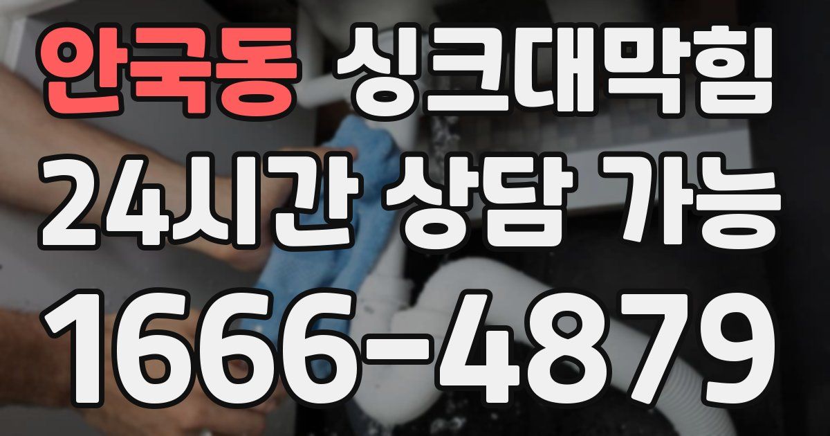 안국동 싱크대 뚫기