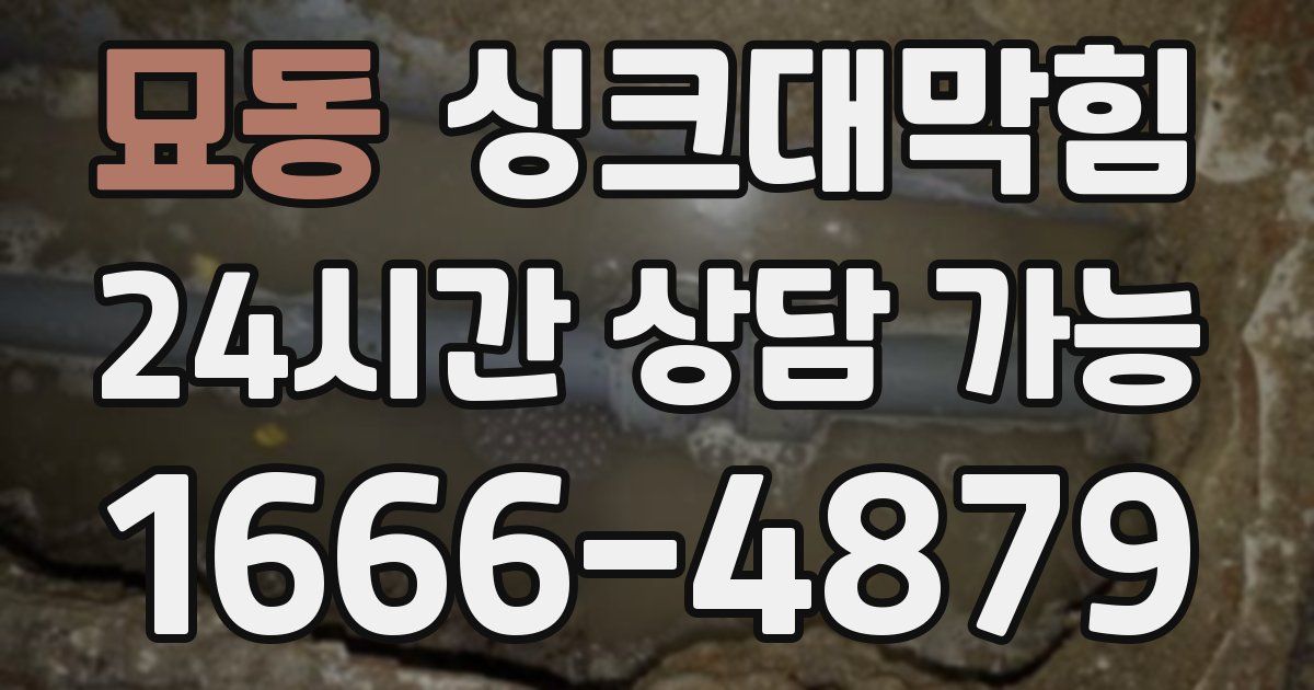 묘동 싱크대 뚫기