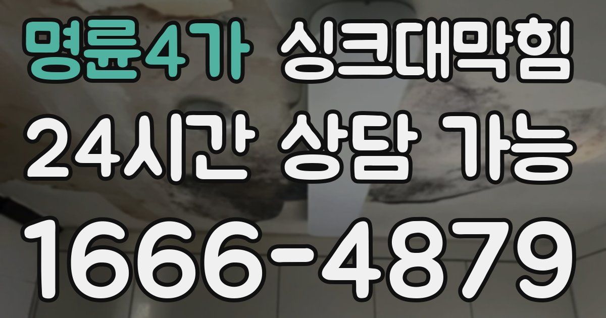 명륜4가 싱크대 뚫기