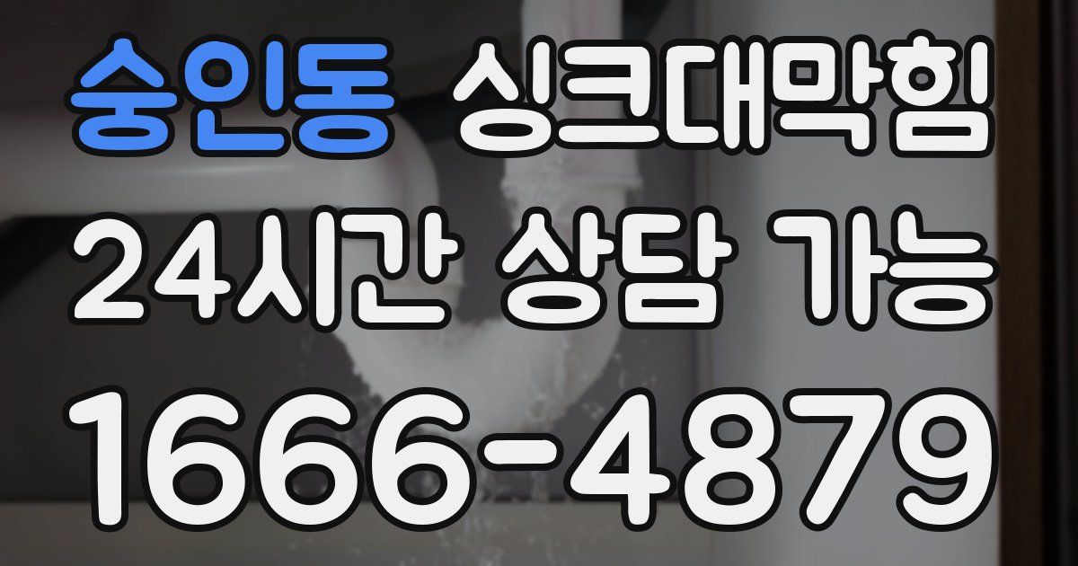 숭인동 싱크대 뚫기