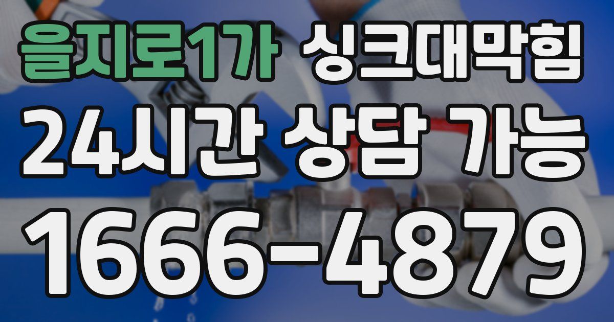 을지로1가 싱크대 뚫기