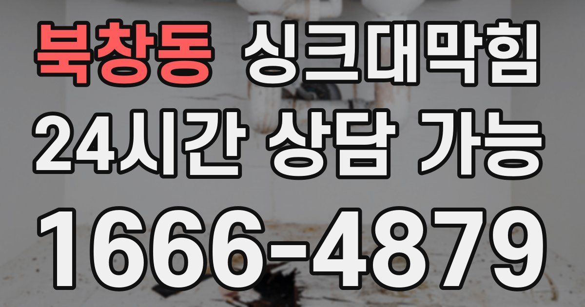 북창동 싱크대 뚫기