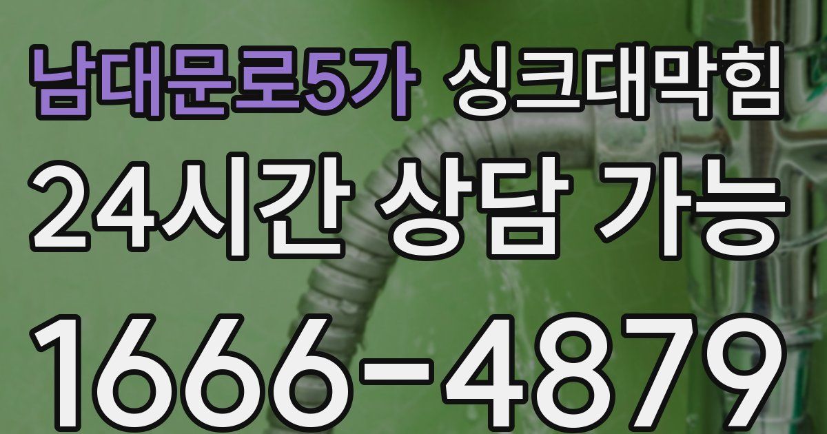 남대문로5가 싱크대 뚫기