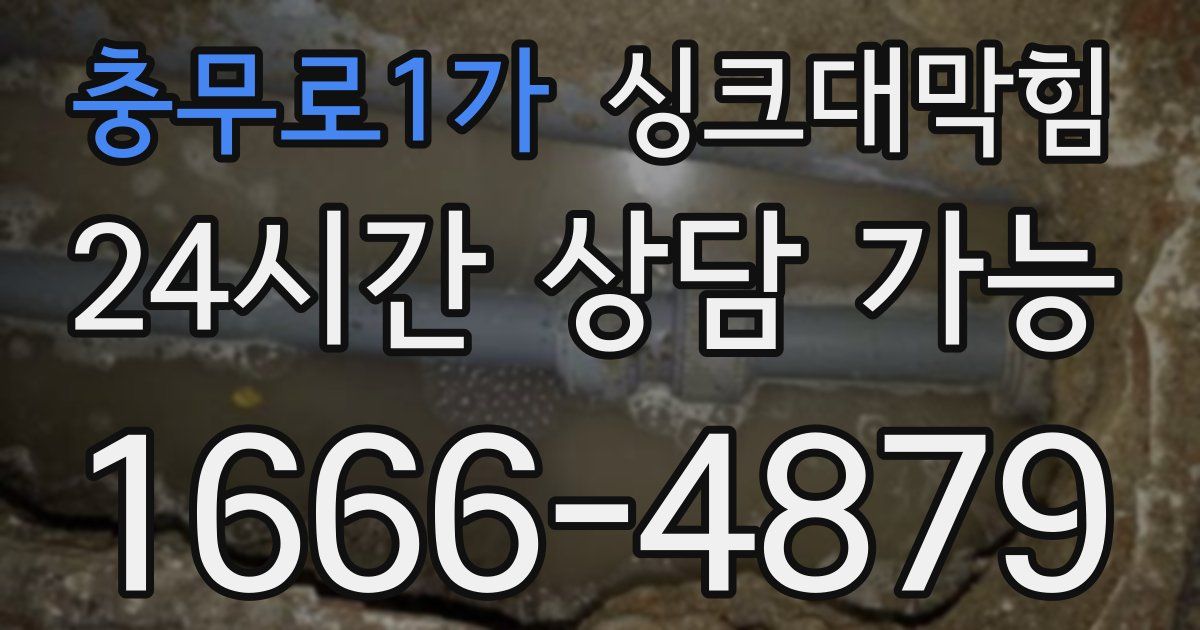 충무로1가 싱크대 뚫기